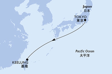 carte Asie, 4 jours
