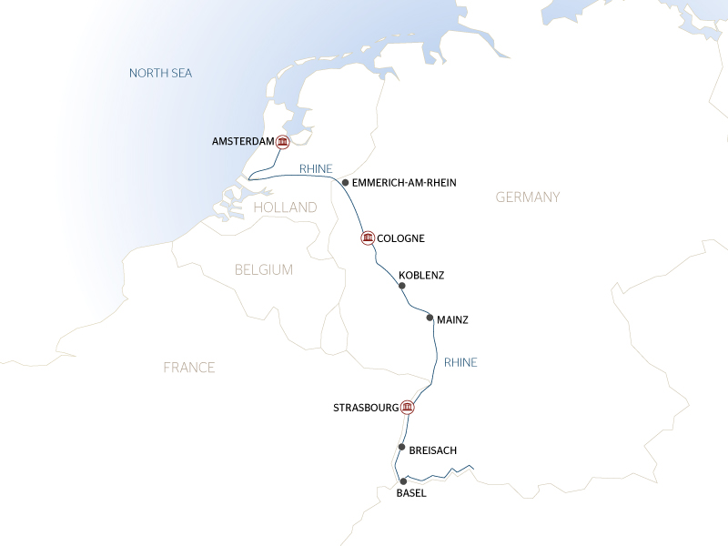 carte D'Amsterdam à Bâle : les trésors d'un fleuve mythique, le Rhin (formule port/port), 8 jours - ABE_PP