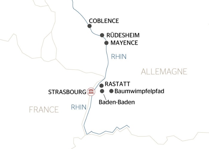 carte Histoire, traditions et ambiance rhénane (formule port/port), 6 jours - CSW_PP