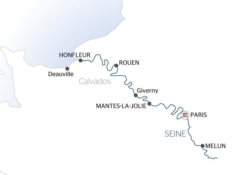 carte La Seine et ses méandres, un fleuve unique (formule port/port), 7 jours - HFP_PP