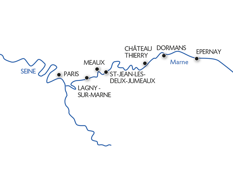 carte De Paris à la Champagne, l'art de vivre à la française en croisière, patrimoine et saveurs au fil de l'eau (formule port/port), 7 jours - PCE_AIPP