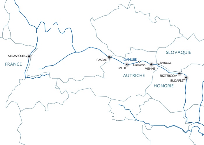 carte Le beau Danube Bleu, de Passau à Budapest (formule port/port), 11 jours - PUC_PP