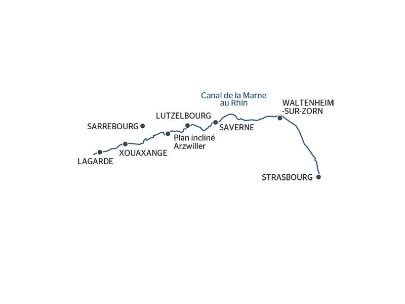 carte L'Alsace et la Lorraine entre patrimoine et savoir-faire, croisière de charme sur le canal de la Marne au Rhin (formule port-port), 7 jours - SXO_AIPP