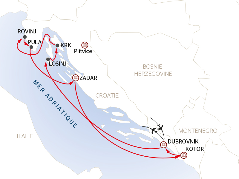 carte Splendeurs du Nord de l'Adriatique, 8 jours - DXD