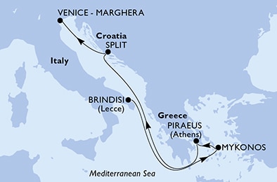 carte Méditerranée, 7 jours