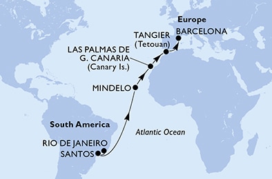 carte Transatlantiques, 16 jours