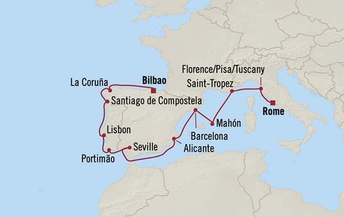 carte Espagne, France, Italie, Portugal - 15 jours