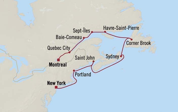 carte Etats-Unis, Canada - 12 jours