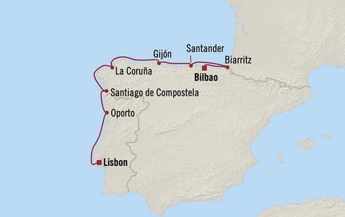 carte Espagne, France, Portugal - 8 jours