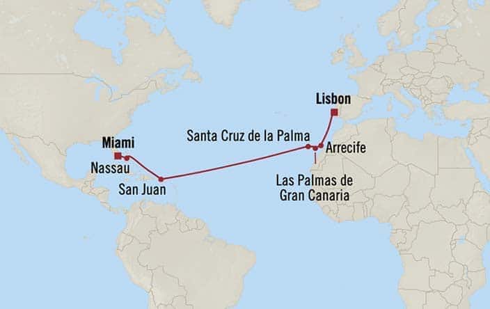 carte Portugal, Espagne, Porto Rico, Bahamas, Etats-Unis - 16 jours