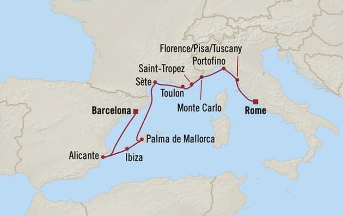 carte Méditerranée, 11 jours