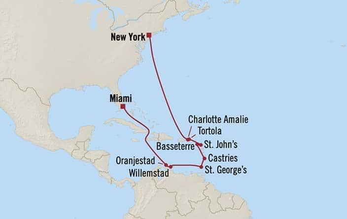 carte îles Vierges britanniques, îles Vierges des Etats-Unis, Etats-Unis, Curaçao, Aruba - 15 jours
