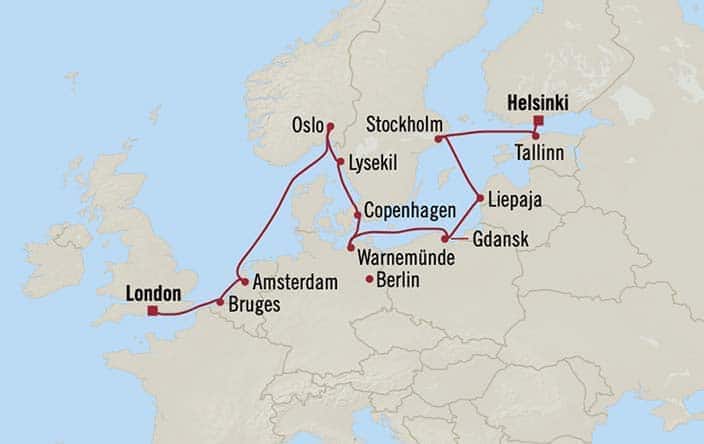 carte Pays-Bas, Royaume-Uni, Finlande, Lettonie, Estonie - 15 jours