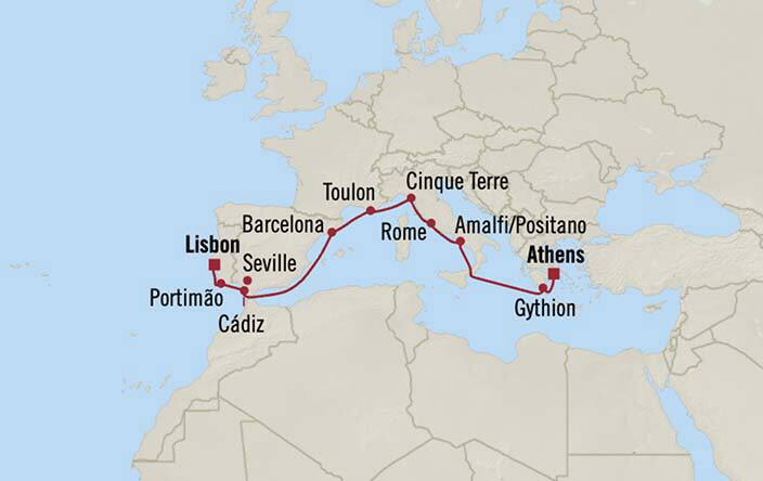 carte Portugal, Espagne, France, Italie, Grèce - 12 jours