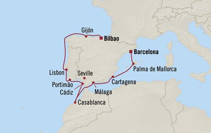 carte Espagne, Maroc, Portugal - 11 jours