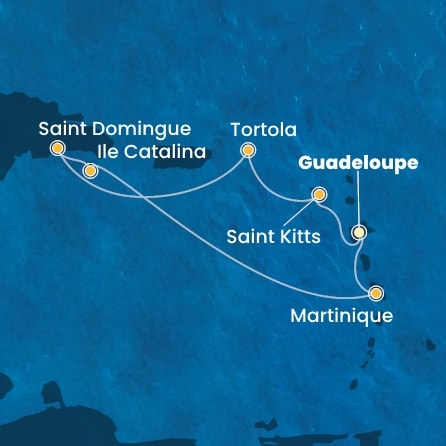carte Caraïbes et Antilles, 8 jours