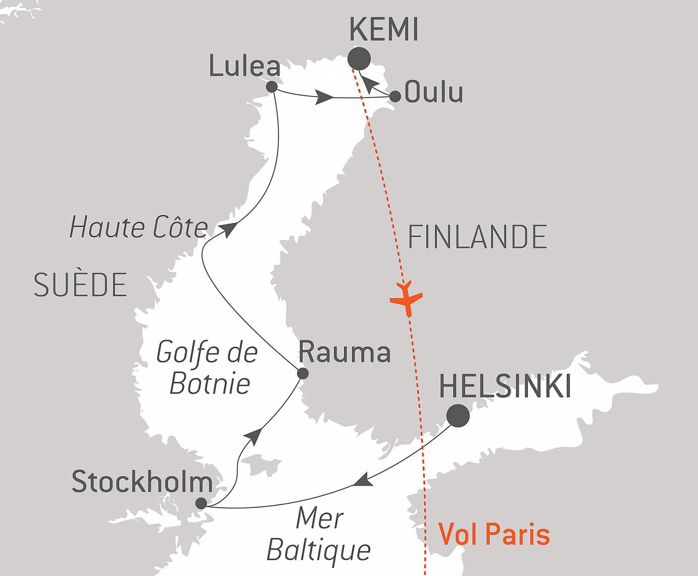 carte Le golfe de Botnie, aux portes de l’Arctique, 9 jours