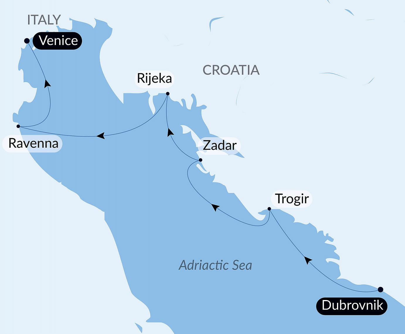 carte Adriatique artistique avec Pinault Collection, 8 jours