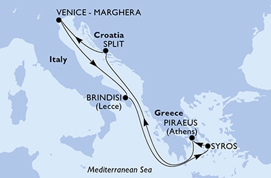 carte Méditerranée, 8 jours