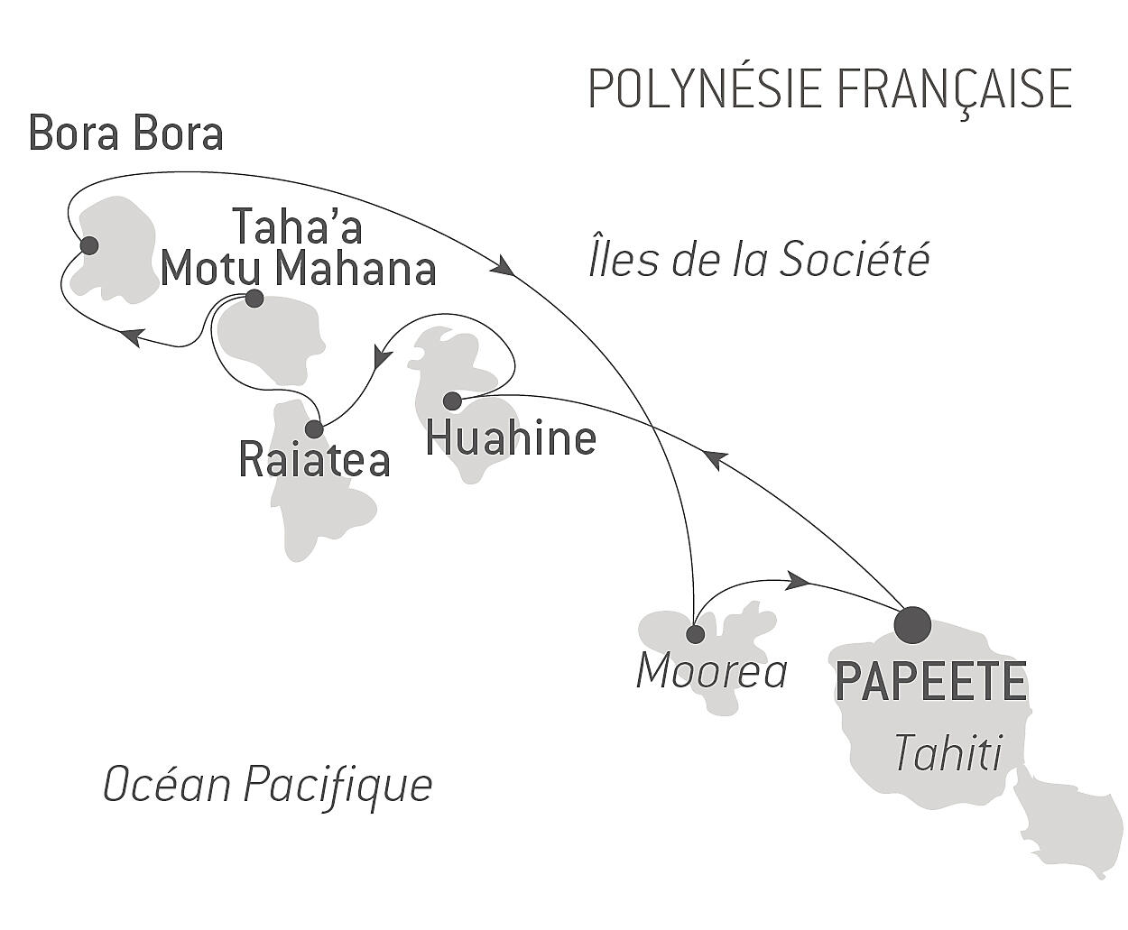 carte Perles des îles de la Société, 8 jours