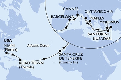 carte Transatlantiques, 23 jours