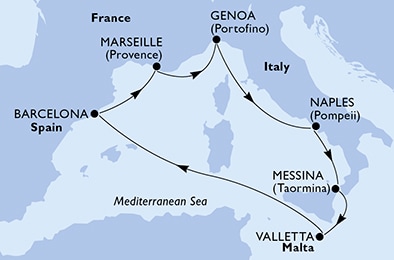 carte Méditerranée, 8 jours