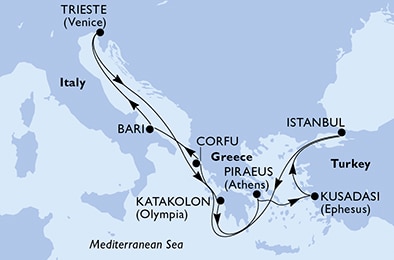 carte Méditerranée, 10 jours