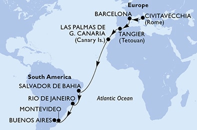 carte Transatlantiques, 19 jours