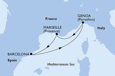 carte Méditerranée, 5 jours