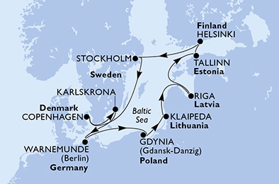 carte Europe du Nord, 12 jours