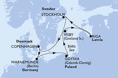 carte Europe du Nord, 8 jours