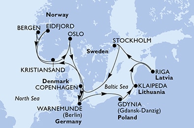 carte Europe du Nord, 15 jours