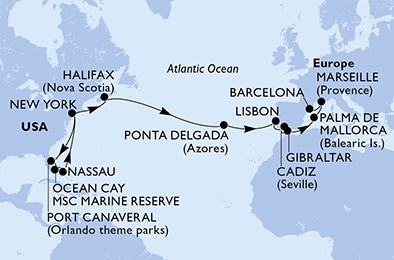 carte Transatlantiques, 24 jours