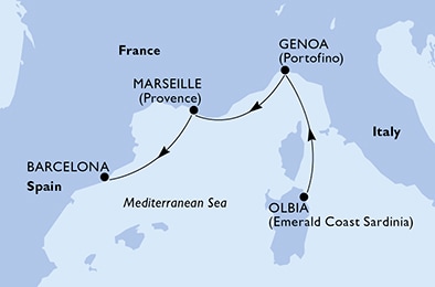 carte Méditerranée, 4 jours