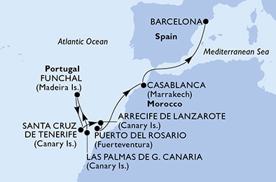 carte Méditerranée, 9 jours