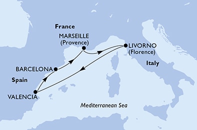carte Méditerranée, 6 jours