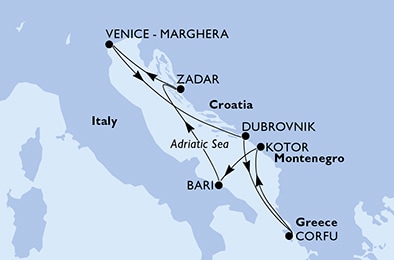 carte Méditerranée, 8 jours
