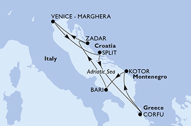 carte Méditerranée, 8 jours