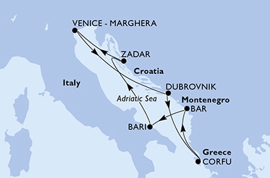 carte Méditerranée, 8 jours