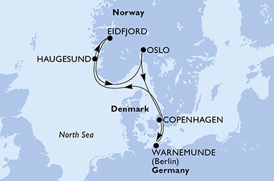 carte Europe du Nord, 8 jours