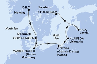carte Europe du Nord, 7 jours