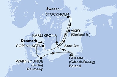 carte Europe du Nord, 8 jours