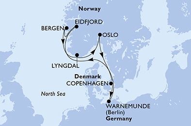 carte Europe du Nord, 8 jours