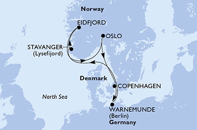 carte Europe du Nord, 8 jours