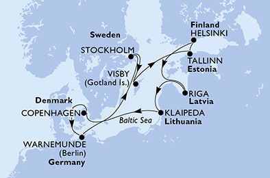 carte Europe du Nord, 11 jours