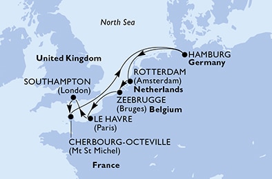 carte Europe du Nord, 9 jours
