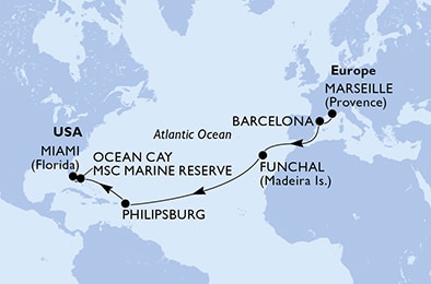carte Transatlantiques, 16 jours