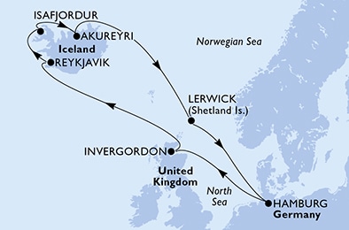 carte Europe du Nord, 12 jours