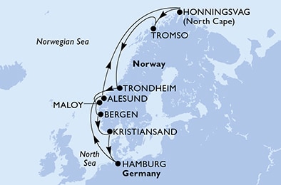carte Europe du Nord, 13 jours