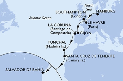 carte Transatlantiques, 17 jours